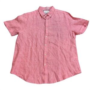 Denim & Flower Ricky Singh pink Linen Collection shirt Sz XL 100% Linen